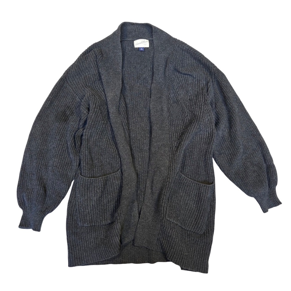 Universal Thread Womens XS Charcoal Gray 100% Cotton Shaker Cardigan Sweater